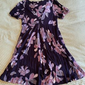 Lux Dark Blue Floral Dress